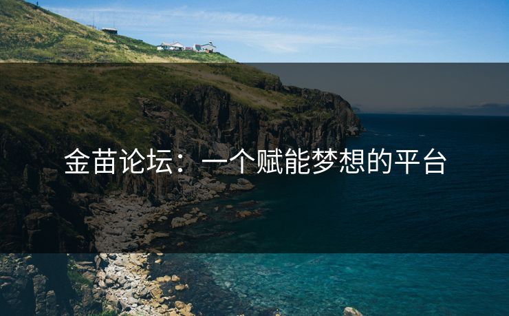 金苗论坛：一个赋能梦想的平台