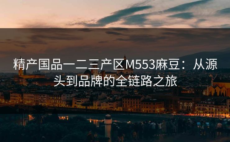 精产国品一二三产区M553麻豆:从源头到品牌的全链路之旅