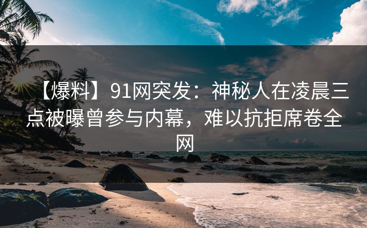 【爆料】91网突发:神秘人在凌晨三点被曝曾参与内幕,难以抗拒席卷全网